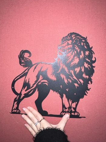 Décoration murale en métal lion 