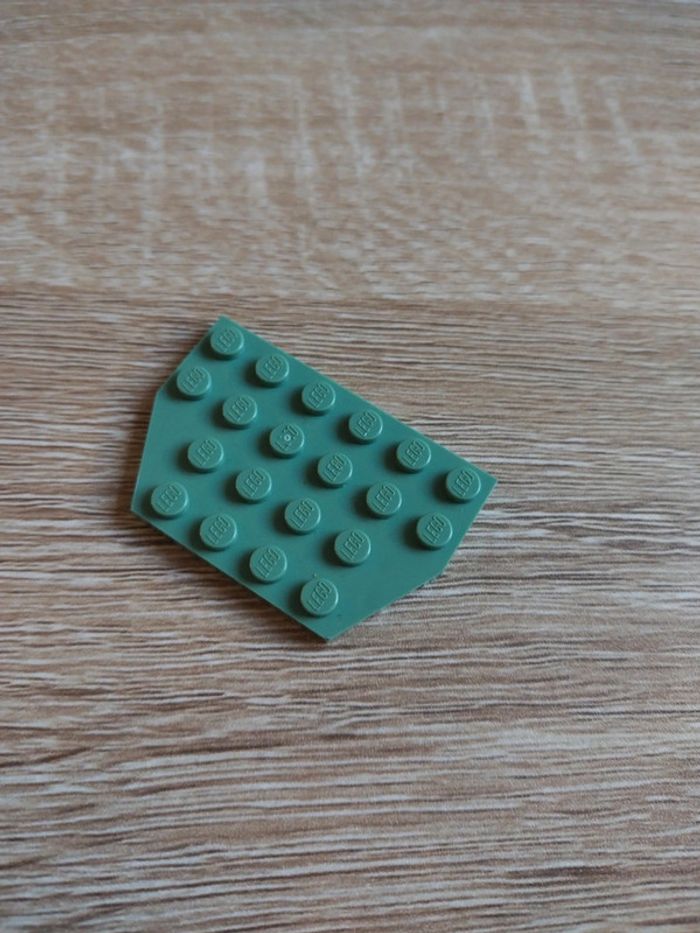 Lego plat 4x6 corner 32059 Sand green - photo numéro 3