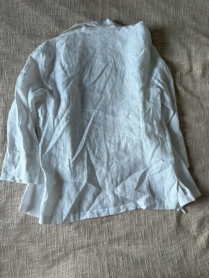 Ensemble Promod blanc – Veste & pantalon 100 % lin – Taille 38 - photo numéro 5