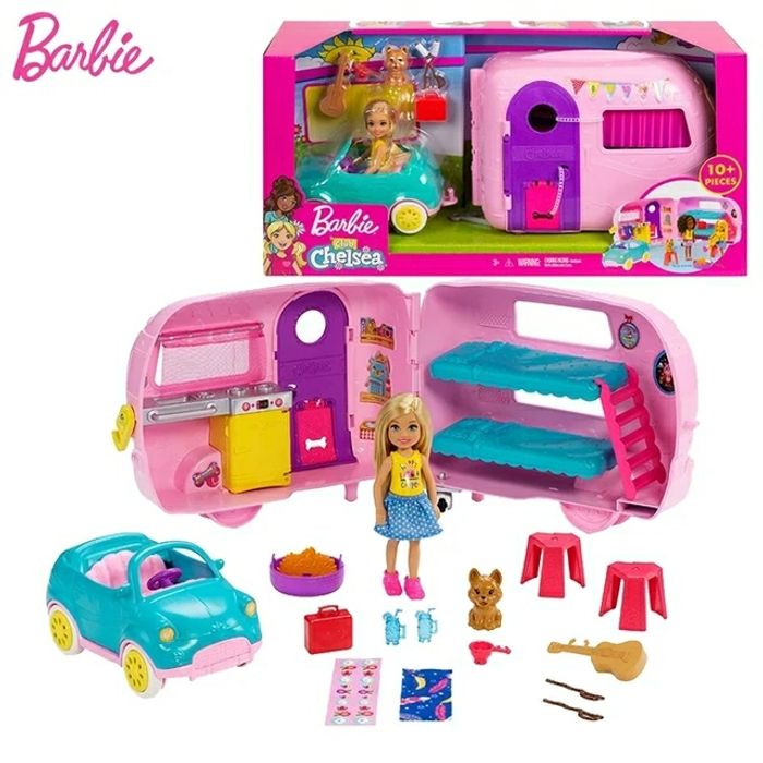 BARBIE SHELSEA SA VOITURE SA CARAVANE ET ACCESSOIRES