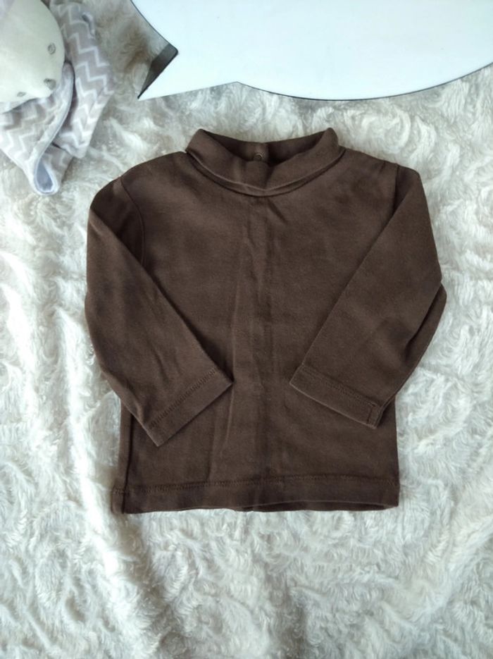 Sous pull col roulé Mixte 6 mois Kitchoun 100% coton - photo numéro 2