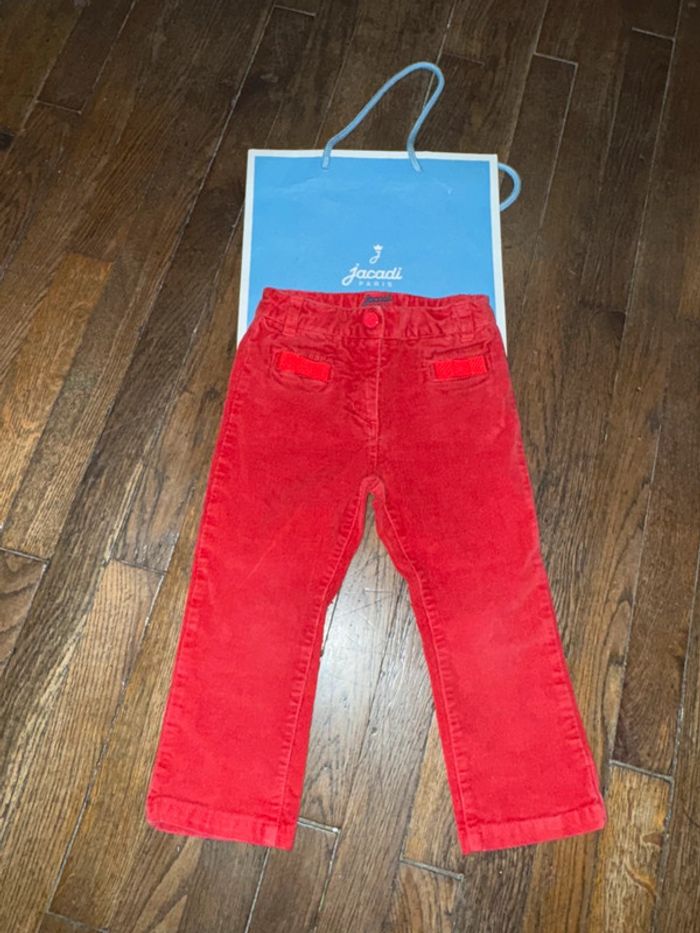 Pantalon velour Jacadi Rouge orange  24 mois