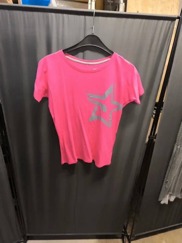 24586 tee shirt MC rose "étoile"