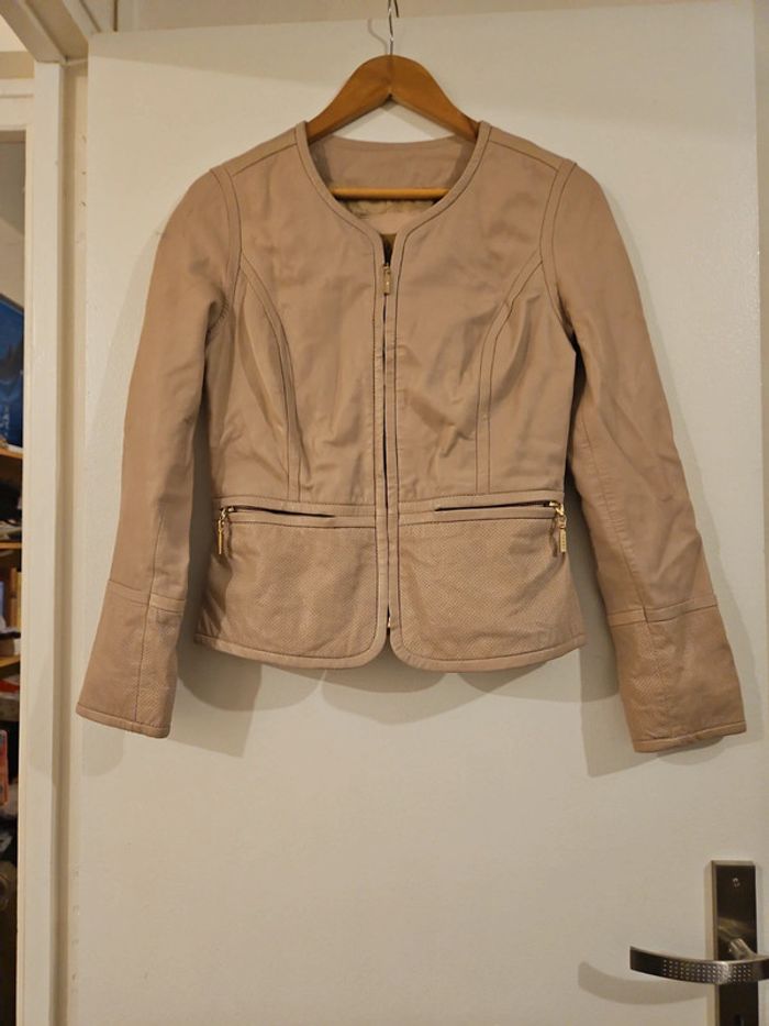 🩷 Veste cuir crème