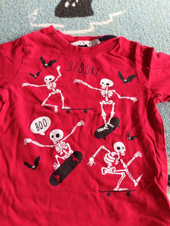 T-shirt manches longues 98 104 squelette - photo numéro 2