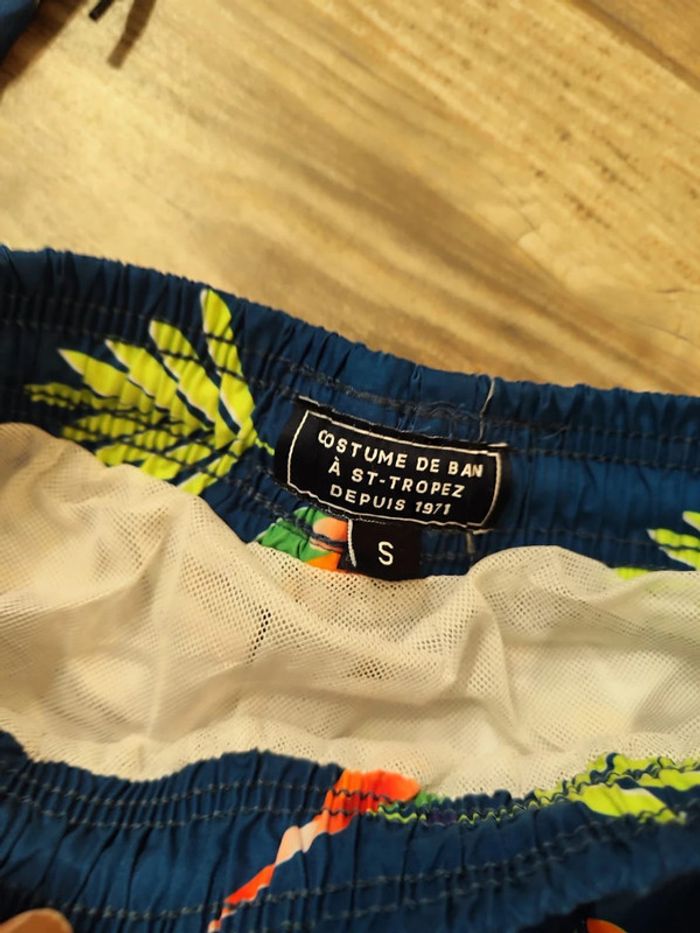 Maillot de bain bleu avec oiseau et feuillage Vilebrequin Taille S - photo numéro 3