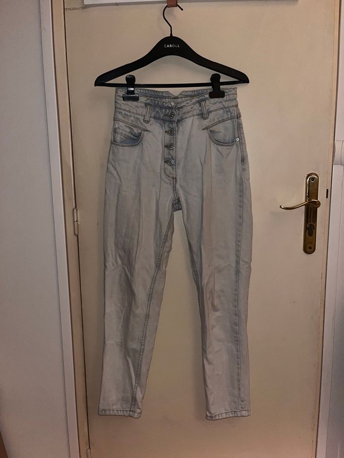 Jean mom bleu ciel/blanc - photo numéro 4