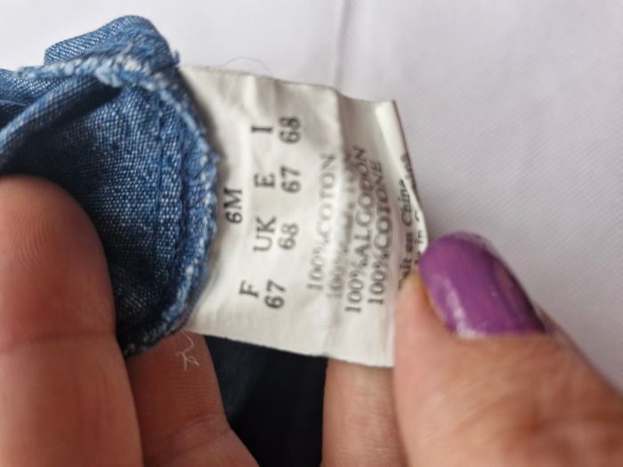 Robe fille à bretelles fines 6 mois 67 cm In Extenso Bleu - photo numéro 5