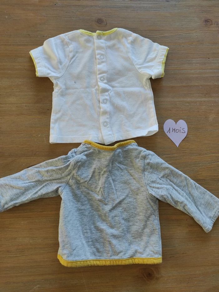 Ensemble gilet et t-shirt mixte 1 mois - photo numéro 4