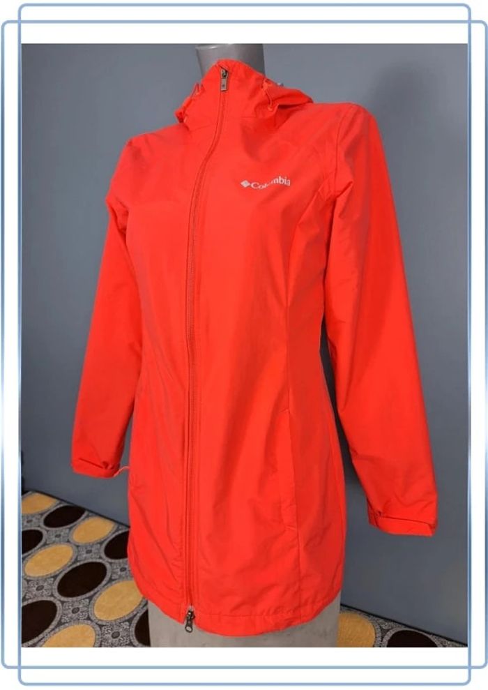 veste à capuche / hoodie Columbia coupe vent femme rouge - taille XS floqué (71) - photo numéro 5