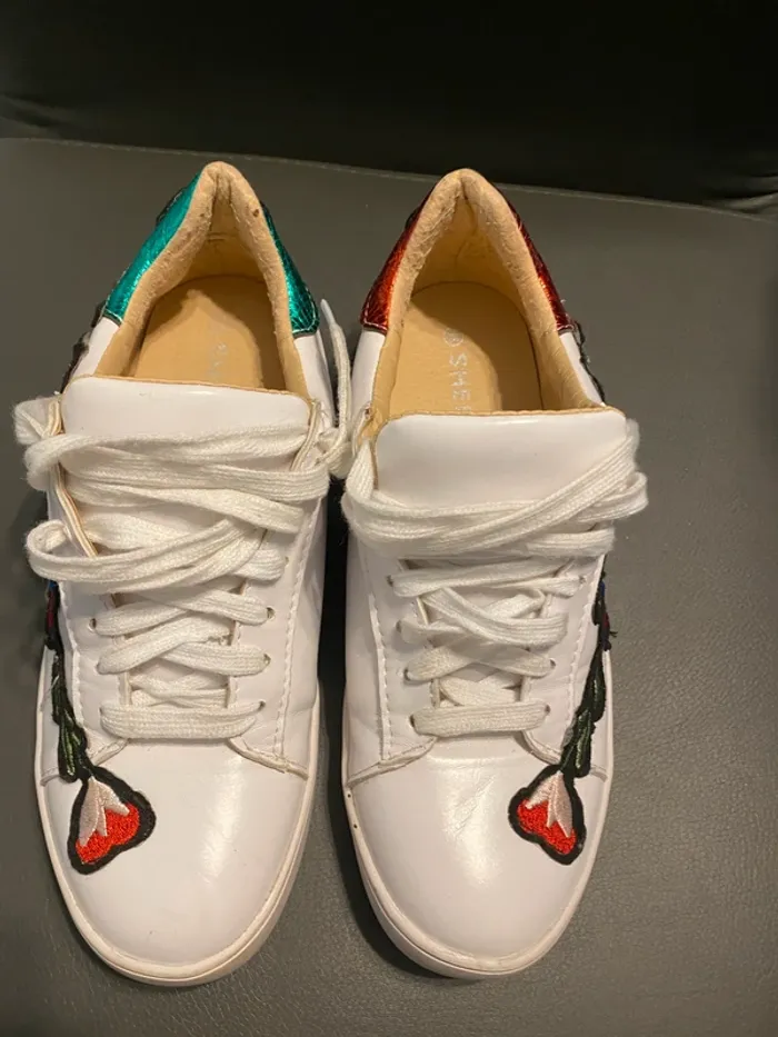 superbe chaussure tennis basket simili cuir shein 38 - photo numéro 3