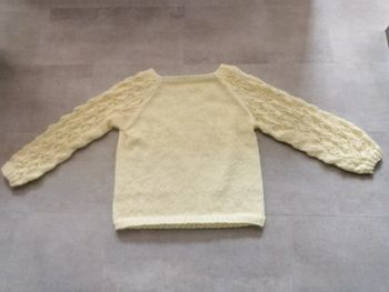 Pull blanc cassé tricoté main 38/40 neuf