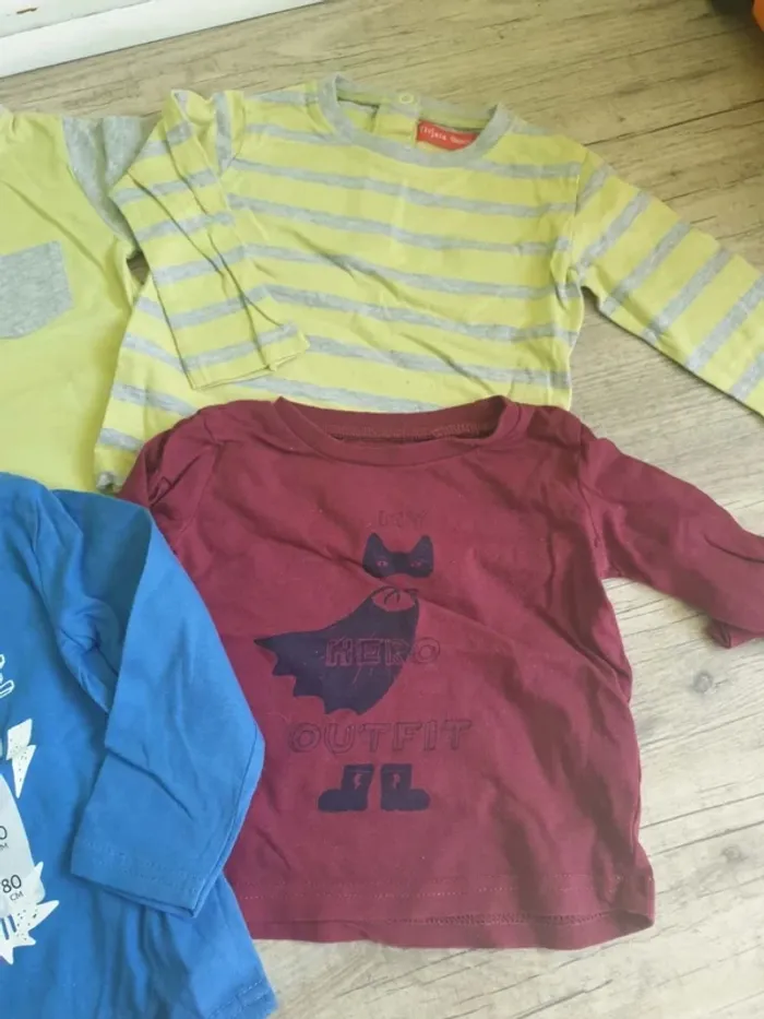 Lot 12 mois - Tee shirt manches longues - photo numéro 2