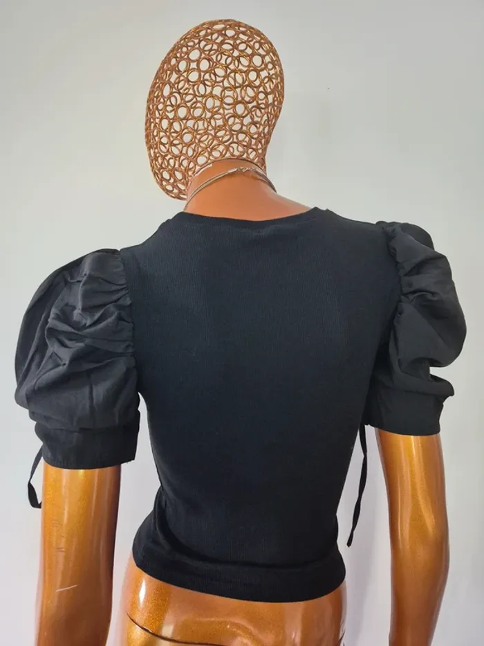 Top Manches Courtes Noir Femme Taille S/M - photo numéro 2