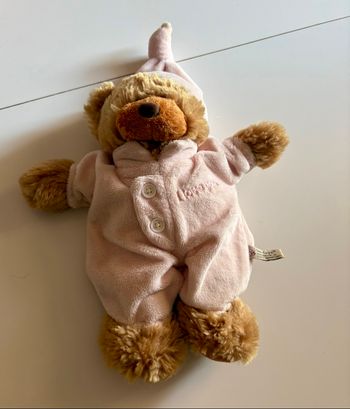 Peluche ours rose avec bruits de ronflement