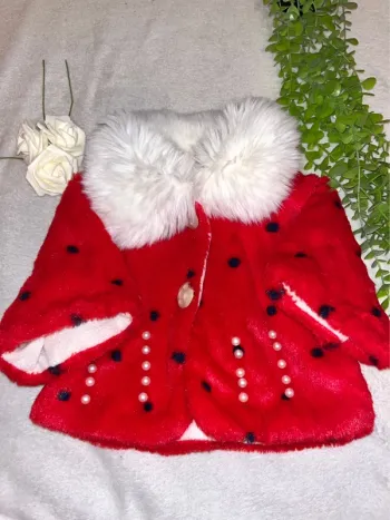 Très belle veste manteau à fourure bébé fille
