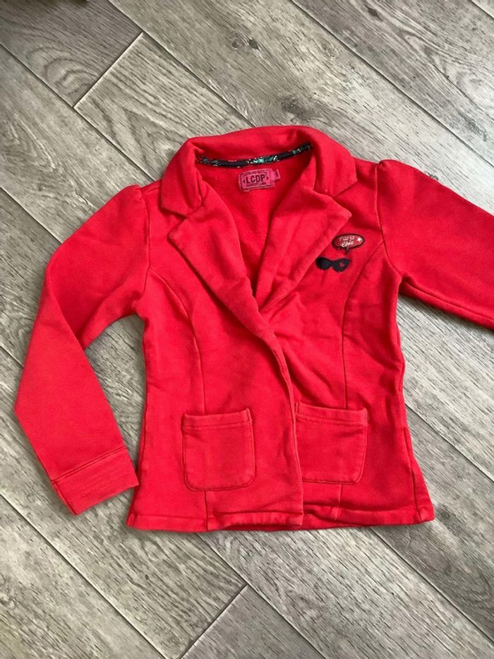 Veste rouge blazer  LCDP  4 ans