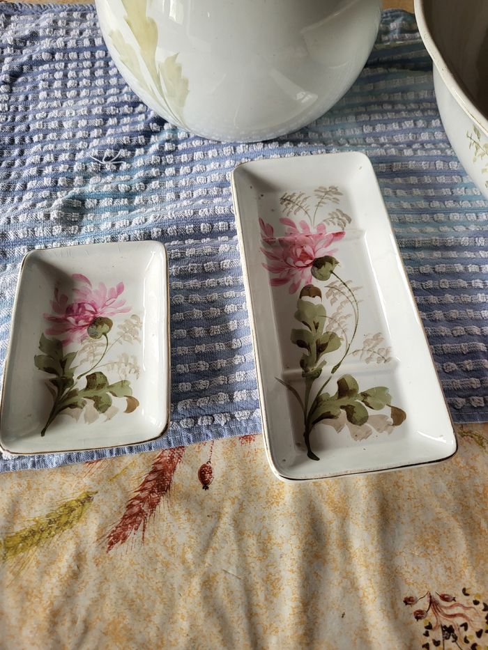 Nécessaire de toilette ancien porcelaine vintage - photo numéro 6