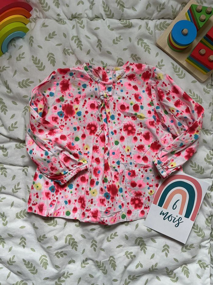 blouse manches longues multicolore u tout petits 6 mois - photo numéro 2