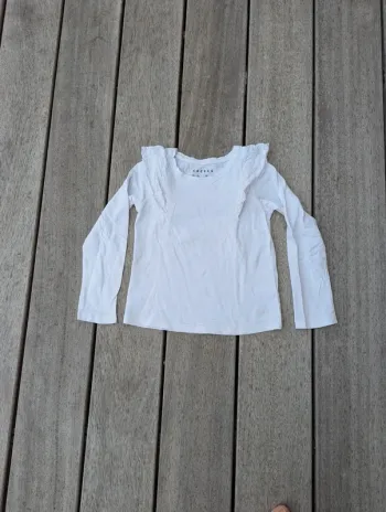 Tee-shirt manches longues blanc creeks 5 ans