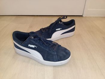 Baskets Smash 3.0 bleu marine et blanche Soft Foam + Optimal Confort Puma Taille 37