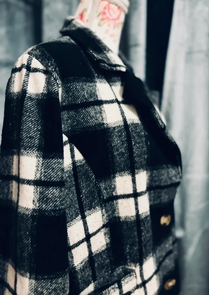 🖤🤍 veste  légère à carreaux – Made in Italy 🤍🖤 - photo numéro 5