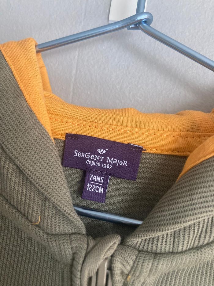 Sweat zippé à capuche Sergent Major garçon 7 ans kaki neuf - photo numéro 3