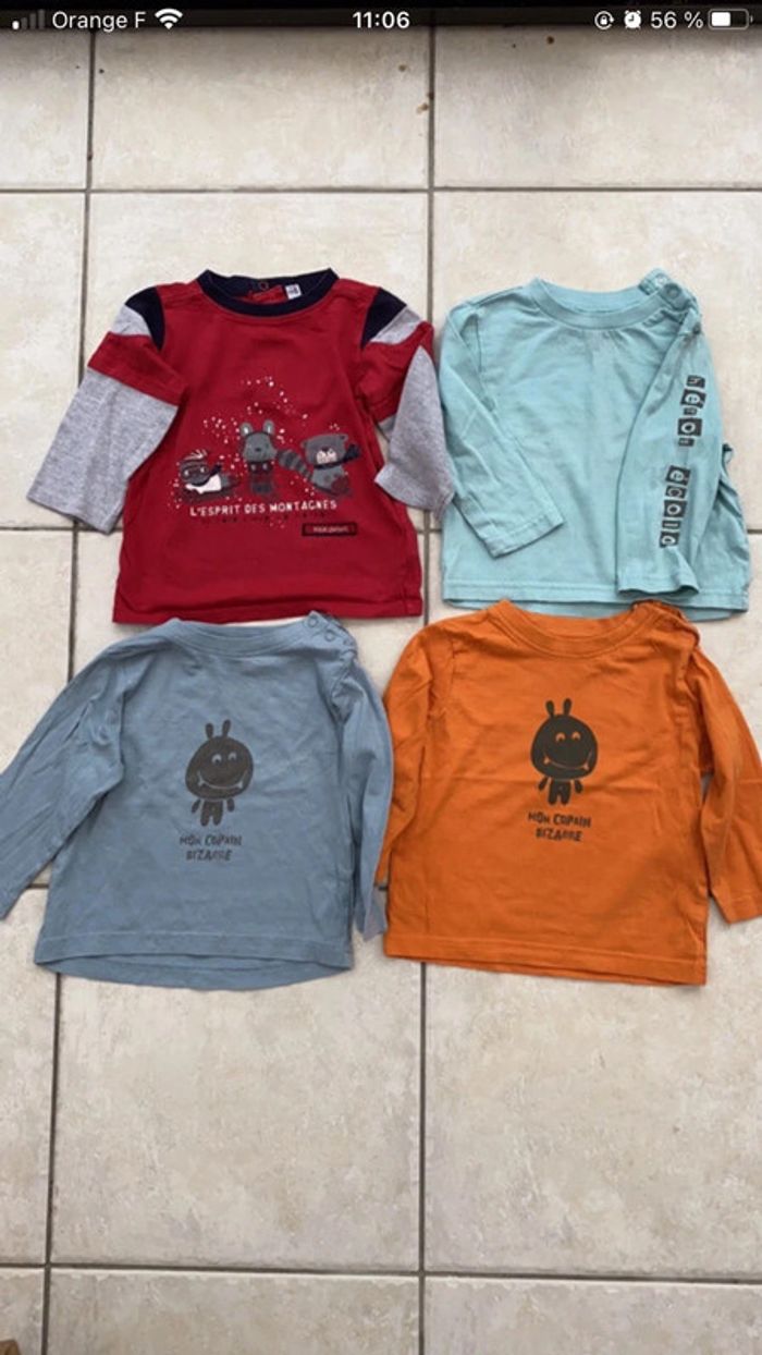 Lot 4 tee-shirts 18 mois