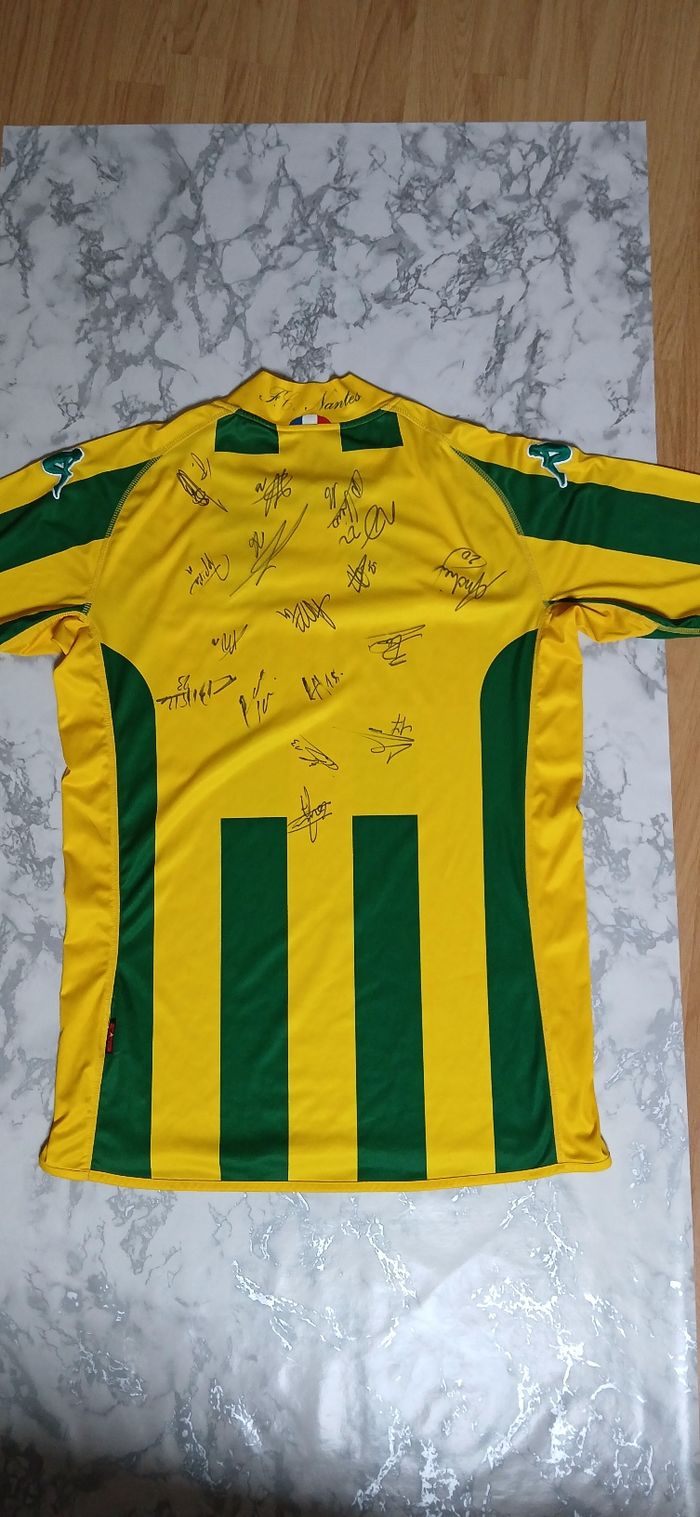 Maillot FC Nantes Kappa 2008 taille XL dédicacé par toute l'equipe - photo numéro 6