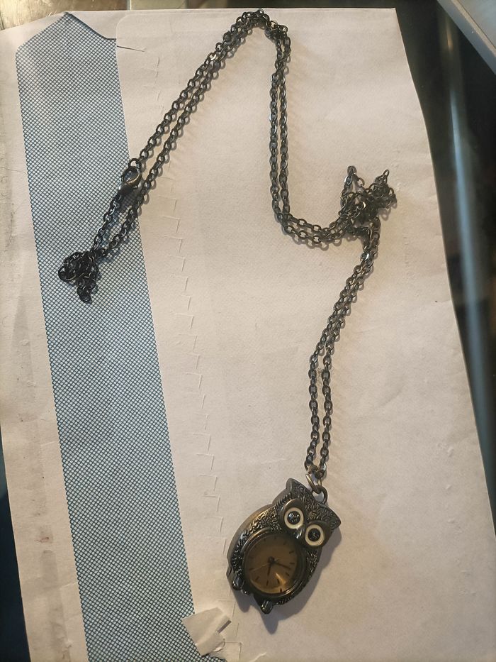 Collier montre hibou chouette