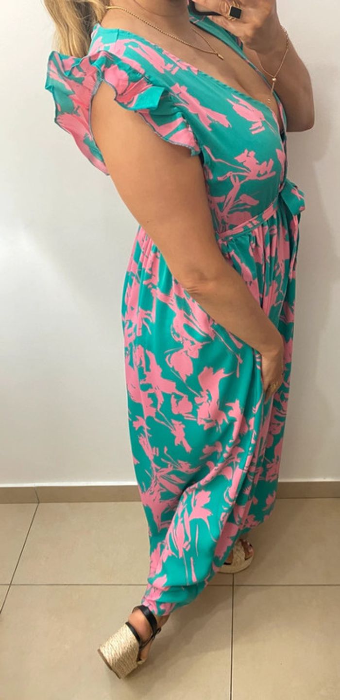 Robe longue imprimée avec ceinture Taille S-M - photo numéro 7