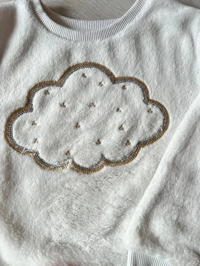 Pull blanc polaire Okaïdi 4 ans - photo numéro 2