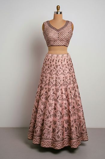 Lehenga choli bollywood mariage soirée anniversaire cérémonie fête taille L neuf jamais porté  rose mauve