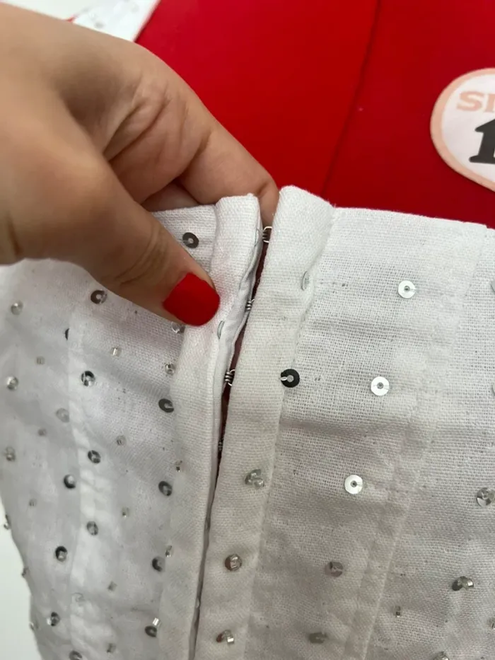 Top corset blanc et perles argentées Pimkie - photo numéro 4