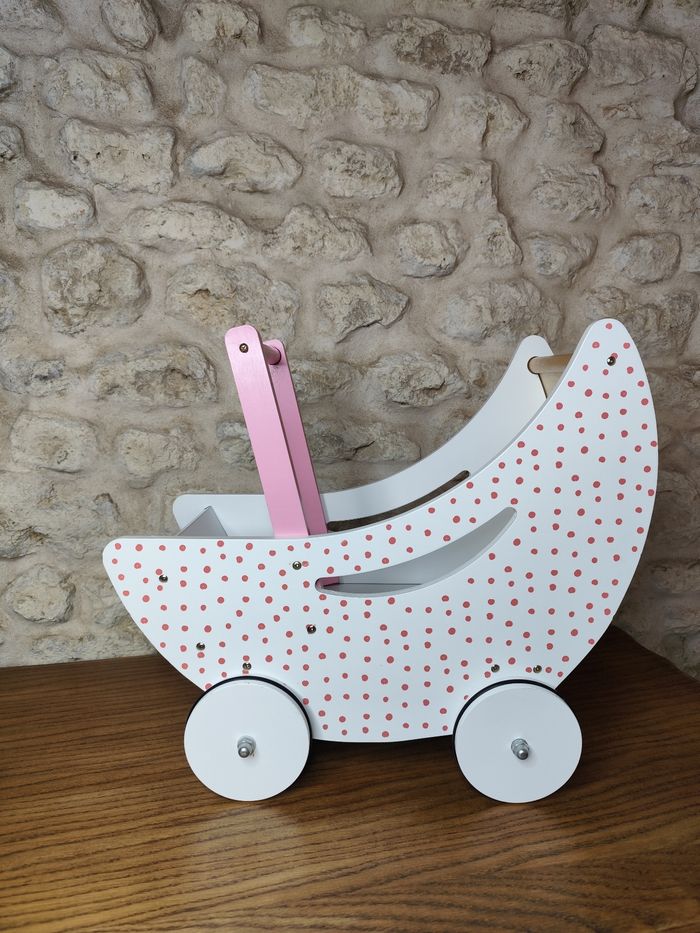 Landau en bois – Chariot de marche stable pour bébé - photo numéro 3