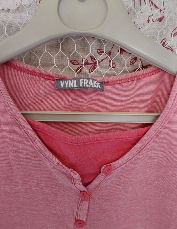 Pull fin en coton 10 ans Vinyl Fraise - photo numéro 3