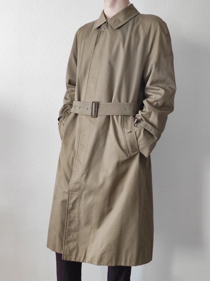 Manteau long trench kaki vintage / Burberry - 42/XL à 44/XXL - photo numéro 3