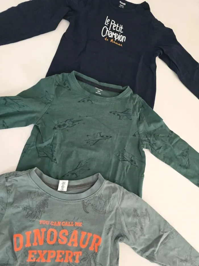 Lot de 3 tee shirt manches longues - photo numéro 2