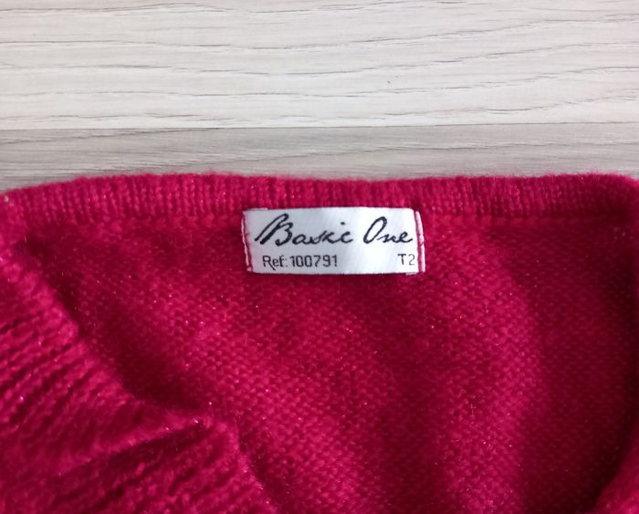 Gilet femme bordeaux Basic One taille M - photo numéro 2