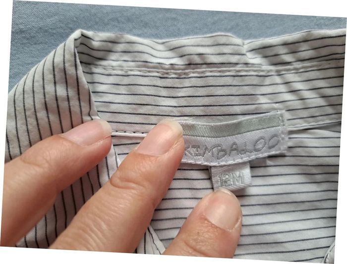 Chemise Kimbaloo 12 mois blanche rayée - photo numéro 3