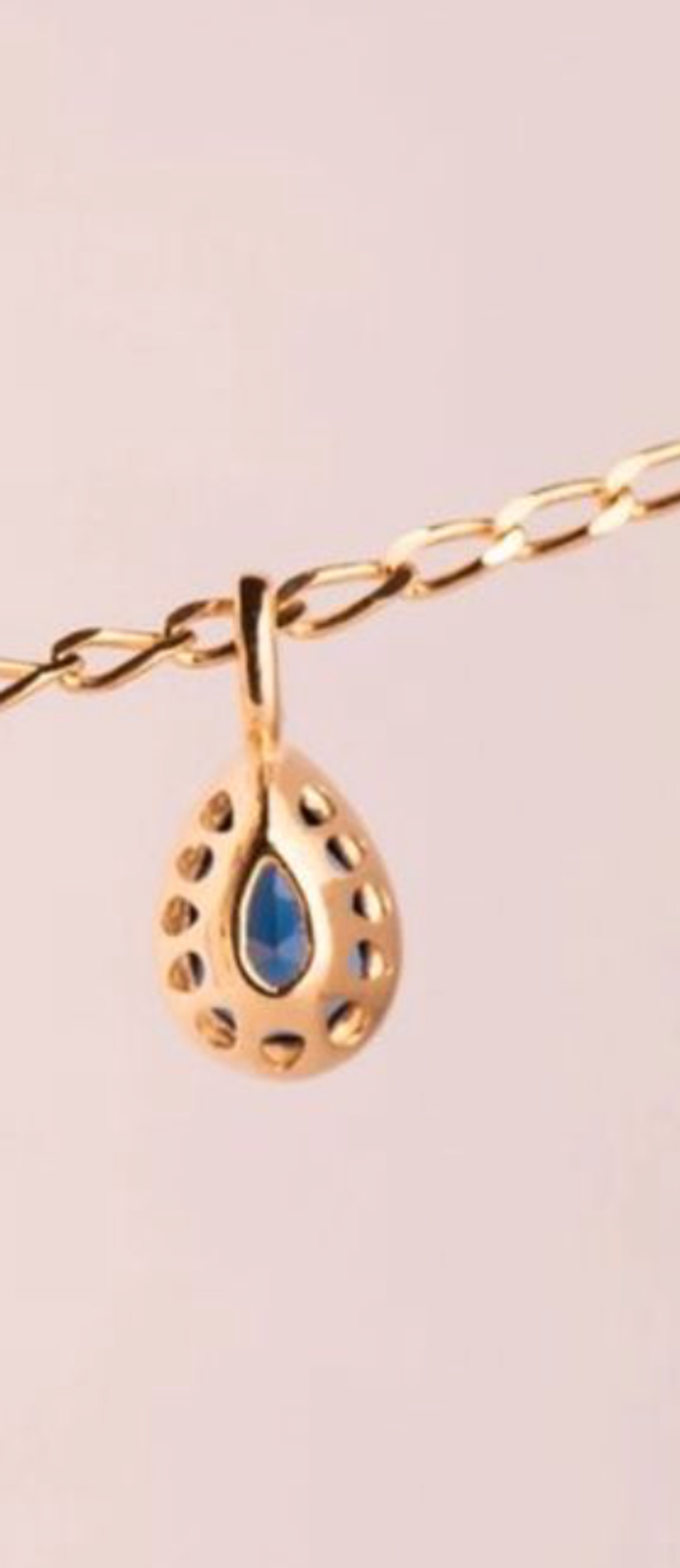 Pendentif Secret Poire Bleu Or 18 carats - photo numéro 4