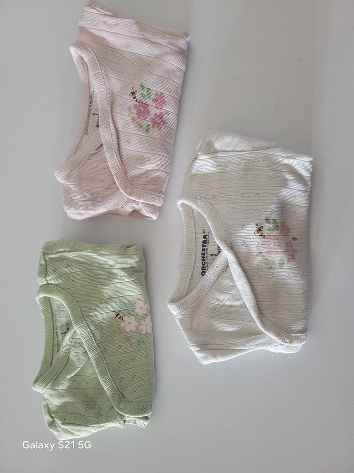 Lot de 5 bodies manches longues Orchestra – Taille 1 mois