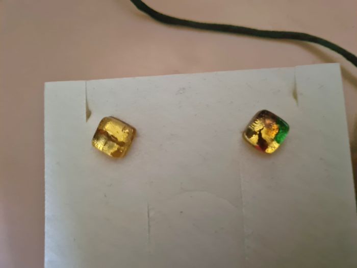 Parure. Collier 3 x 4 cm  et boucles d oreilles. Murano - photo numéro 4