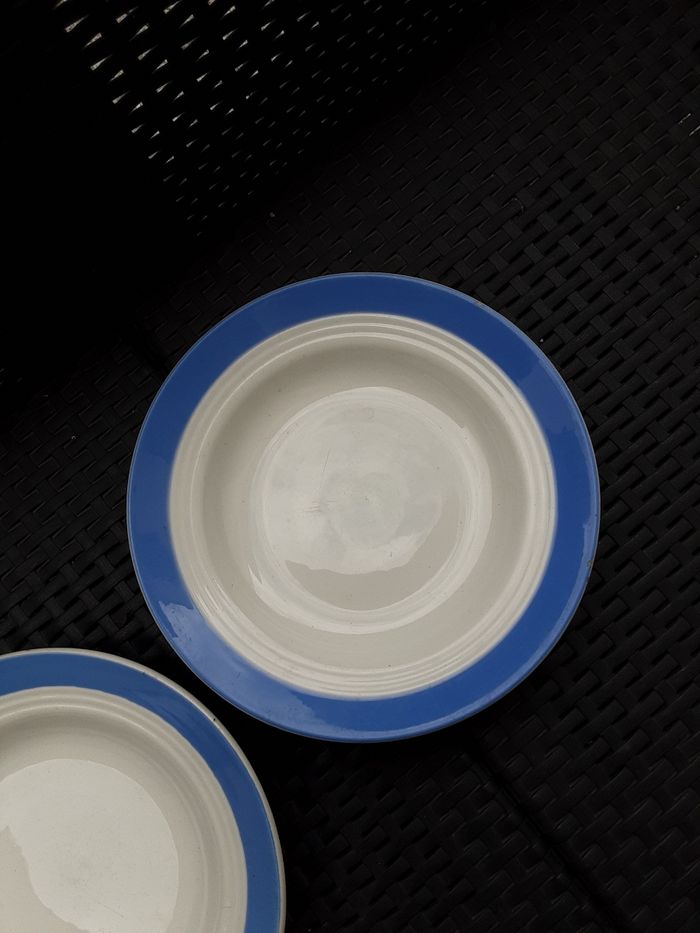 Lot de 2 assiettes creuses vintage de 23 cm en semi porcelaine de st amand - photo numéro 3