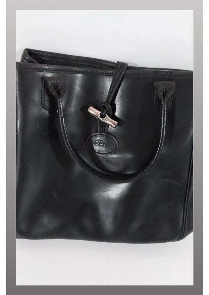 Sac longchamp cuir très bon état modèle roseau noir