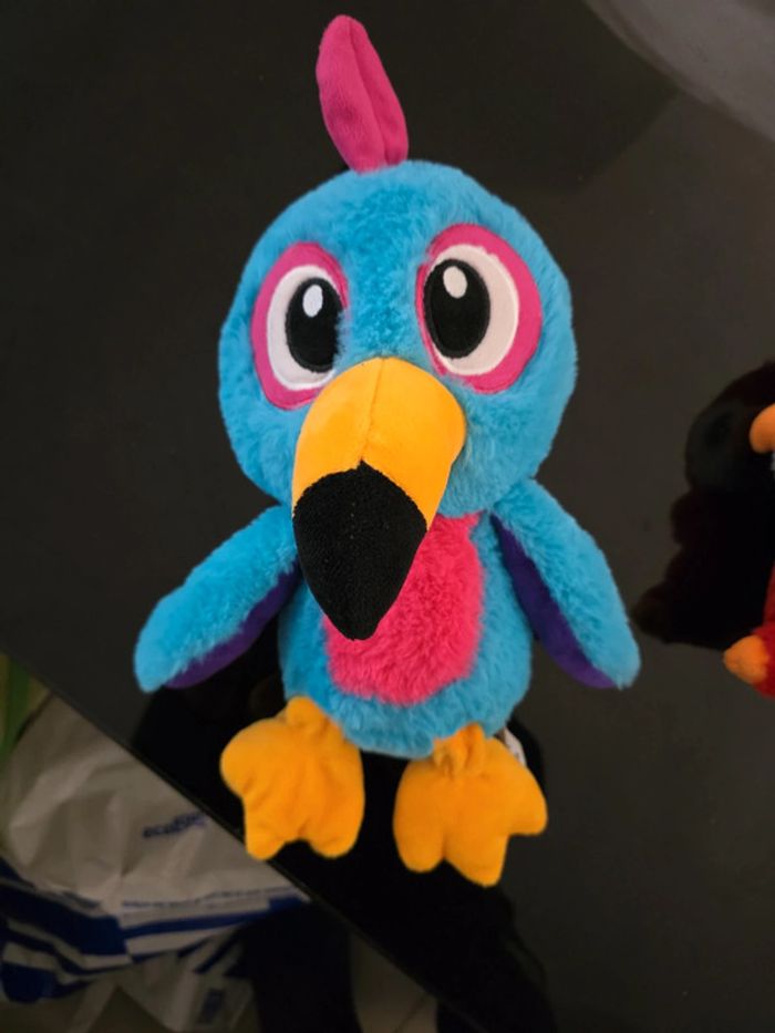 Lot de 2 peluches : 1 oiseau 18cm et 1 perroquet 33cm - photo numéro 4