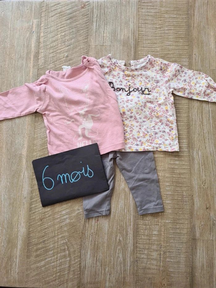 Lot legging pull 6 mois bebe fille