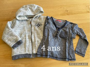 Lot veste zippée et t-shirt 4 ans