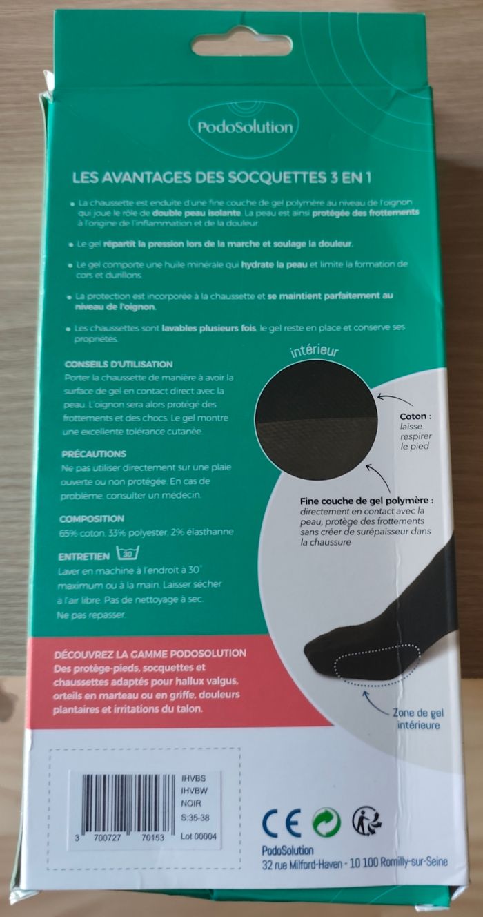 Socquettes 3 en 1 Podosolution neuve - photo numéro 2