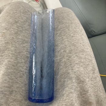 Vase en verre craquelé bleu 20cm * 5 cm